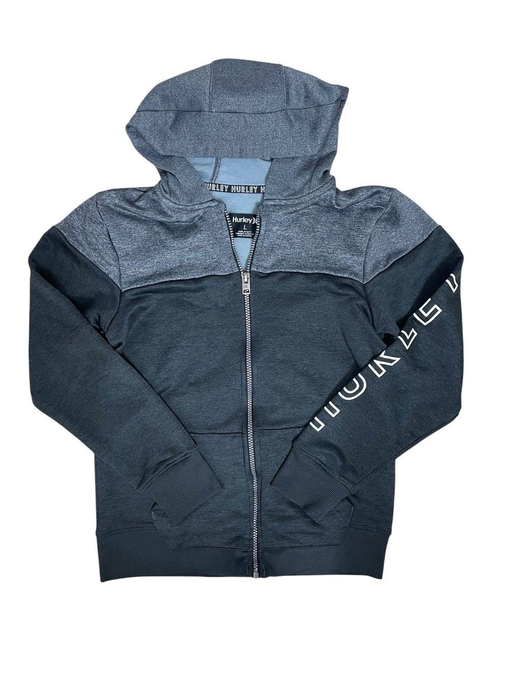 Hurley Dri-FIT Full Zip Hoodie Gray Black Large